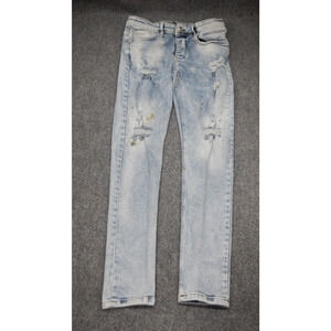 Mario Morato Jeans Men's Size 30‎ Light Blue Thrashed Distressed Stained Style